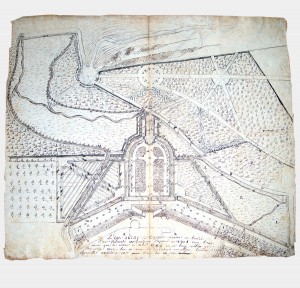 Photo du plan du parc jardin à la française du Château de Montpoupon