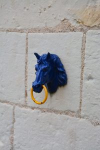 Photo d'une tête de cheval aux écuries du Château de Montpoupon